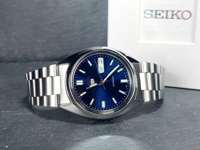 新品 SEIKO セイコー 正規品 腕時計 SEIKO5 セイコー5 オートマチック 自動巻き 防水 アナログ カレンダー ステンレス ブルー プレゼントの画像7