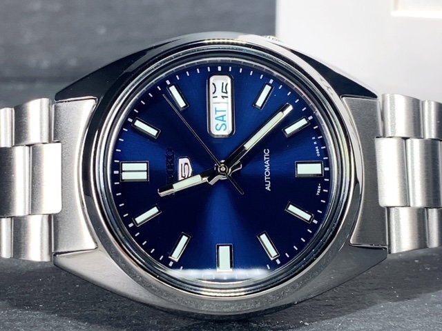 新品 SEIKO セイコー 正規品 腕時計 SEIKO5 セイコー5 オートマチック 自動巻き 防水 アナログ カレンダー ステンレス ブルー プレゼントの画像6