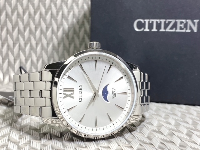 新品 シチズン CITIZEN 正規品 腕時計 アナログ クォーツ ステンレス ベルト サン＆ムーン シルバー プレゼント メンズ AK5000-54Aの画像5