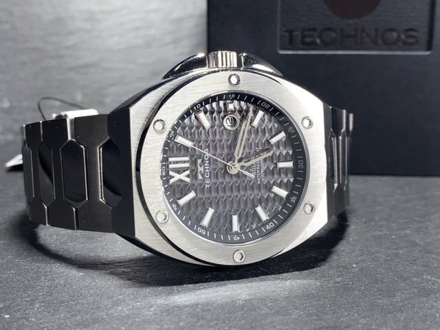 新品 テクノス TECHNOS 正規品 腕時計 アナログ腕時計 ソーラー ステンレス 3気圧防水 カレンダー シルバー ブラック メンズ プレゼントの画像7
