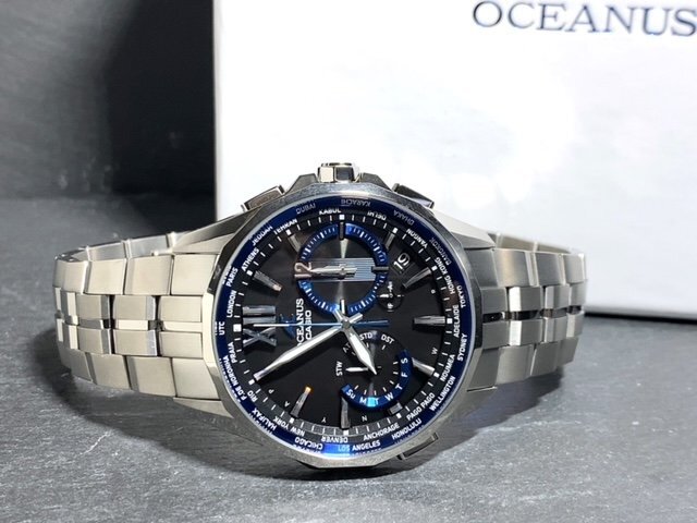 国内正規品 新品 腕時計 CASIO カシオ OCEANUS オシアナス Manta マンタ 電波 ソーラー チタン カレンダー 10気圧防水 メンズ プレゼント_画像6