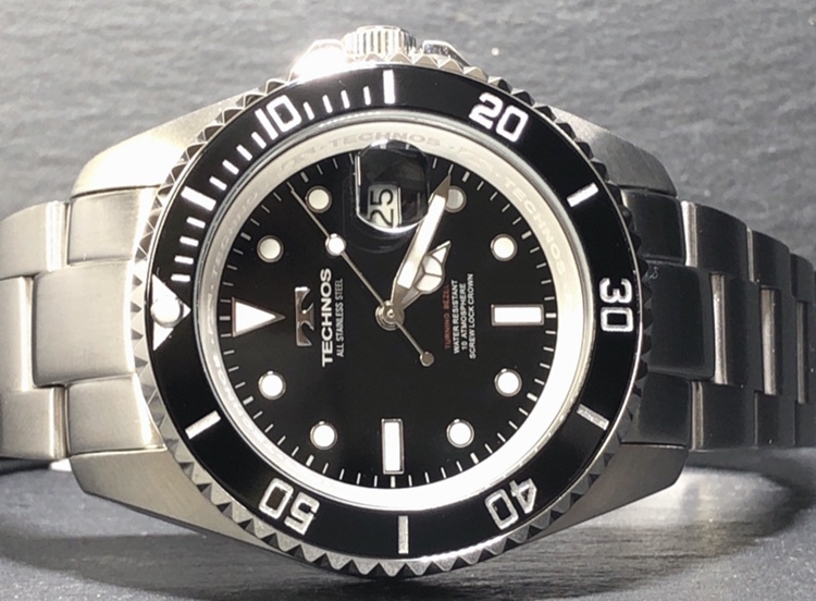 新品 TECHNOS テクノス 正規品 腕時計 シルバー ブラック クロノグラフ オールステンレス アナログ腕時計 多機能腕時計 防水 プレゼントの画像7
