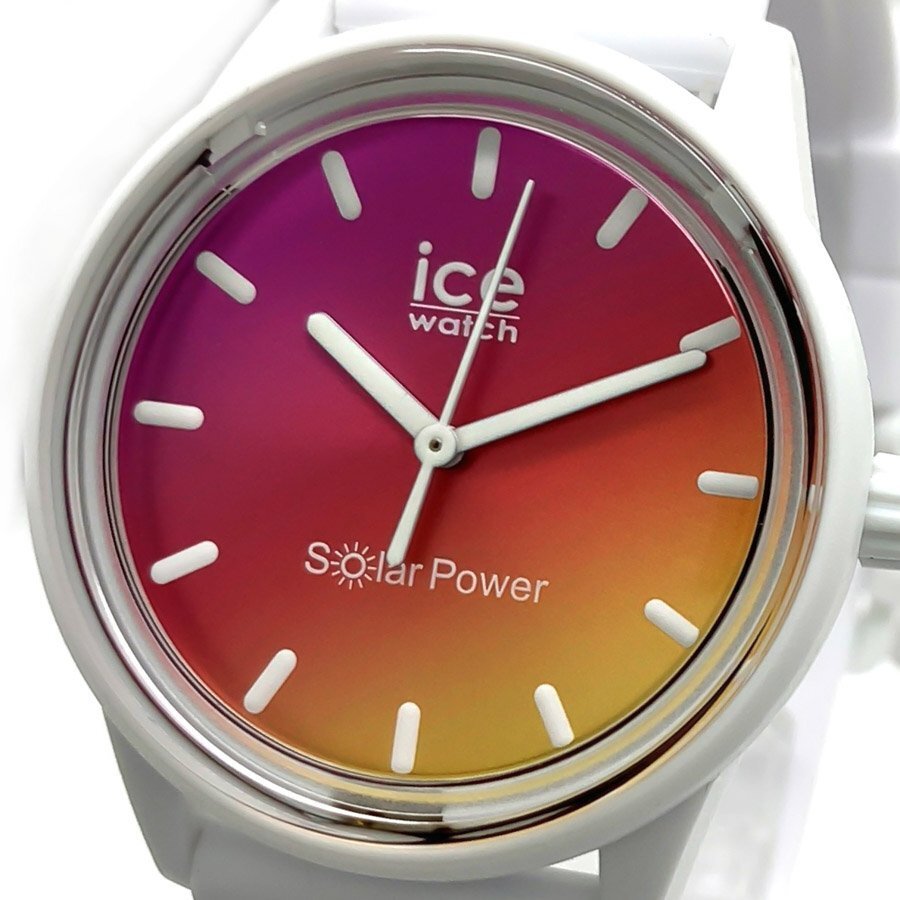 【1円】【大人気】【おすすめ】ICEWATCHアイスウォッチ腕時計SOLARPOWERソーラーパワーシリコンバンドホワイトサンセット_画像2