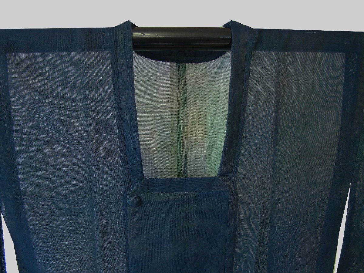 時代屋 美品 裄64.4cm 二重紗 ロングコート 正絹 仕立上り 150cm～155cm Cs1258の画像2