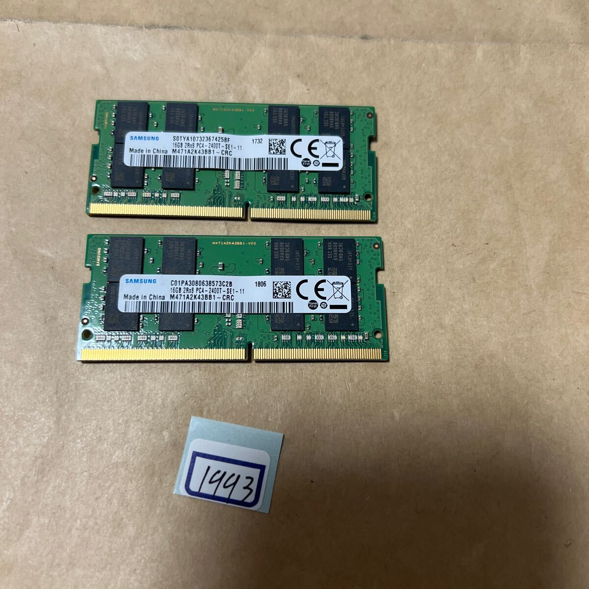 32GB #1993# SAMSUNG 16GB 2Rx8 PC4-2400T SE1-11_画像2