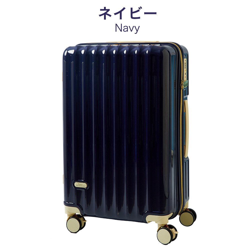 【訳あり品】スーツケース 大型 キャリーバッグ ty2210 軽量 ファスナー かわいい TSAロック ネイビ Lサイズ (W) [006]の画像1