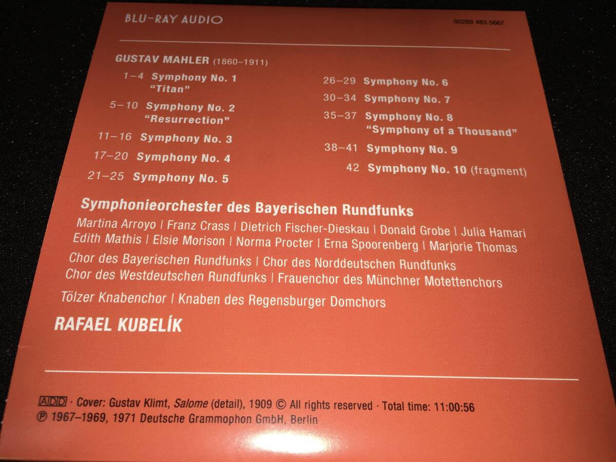 ブルーレイ クーベリック マーラー 交響曲 全集 1 巨人 2 復活 3 4 5 6 悲劇的 7 夜 8 9 10 リマスター Mahler Complete Kubelik Blu-ray_Blu-ray クーベリック マーラー 交響曲全集