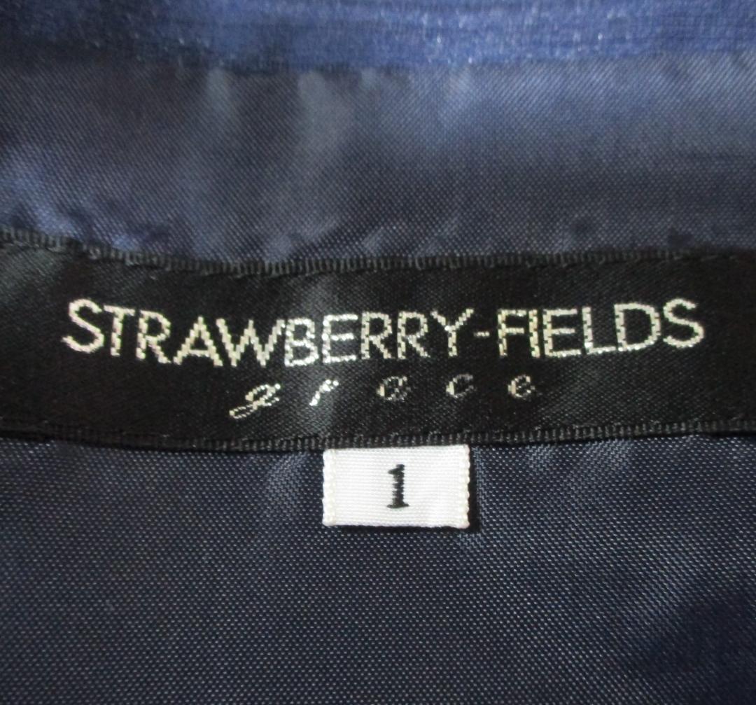 【ストロベリーフィールズグレース/STRAWBERRY-FIELDS grace】上品ワンピース　紺 ネイビー　フォーマル　結婚式 セレモニー　ドレス　膝丈