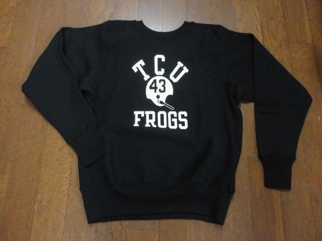 【ウエアハウス】 Lot 483 BLK/S　「TCU 43 FROGS」 リバースウィーブ スウェット WAREHOUSE_画像1