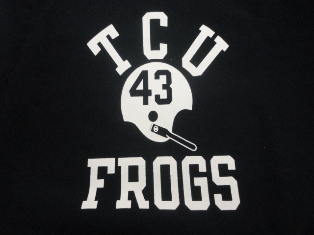 【ウエアハウス】 Lot 483 BLK/S　「TCU 43 FROGS」 リバースウィーブ スウェット WAREHOUSE_画像3