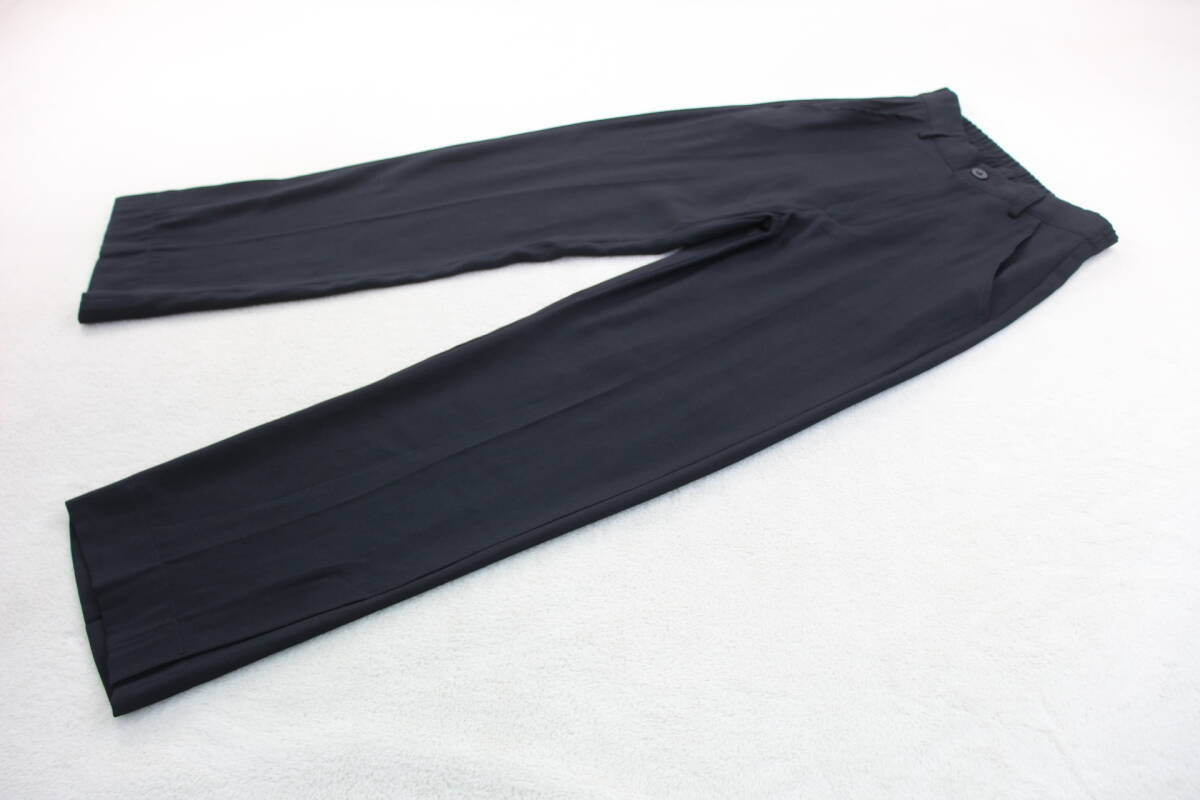4-497 新品 ウエストゴム裾スリットパンツ ブラックＭの画像1