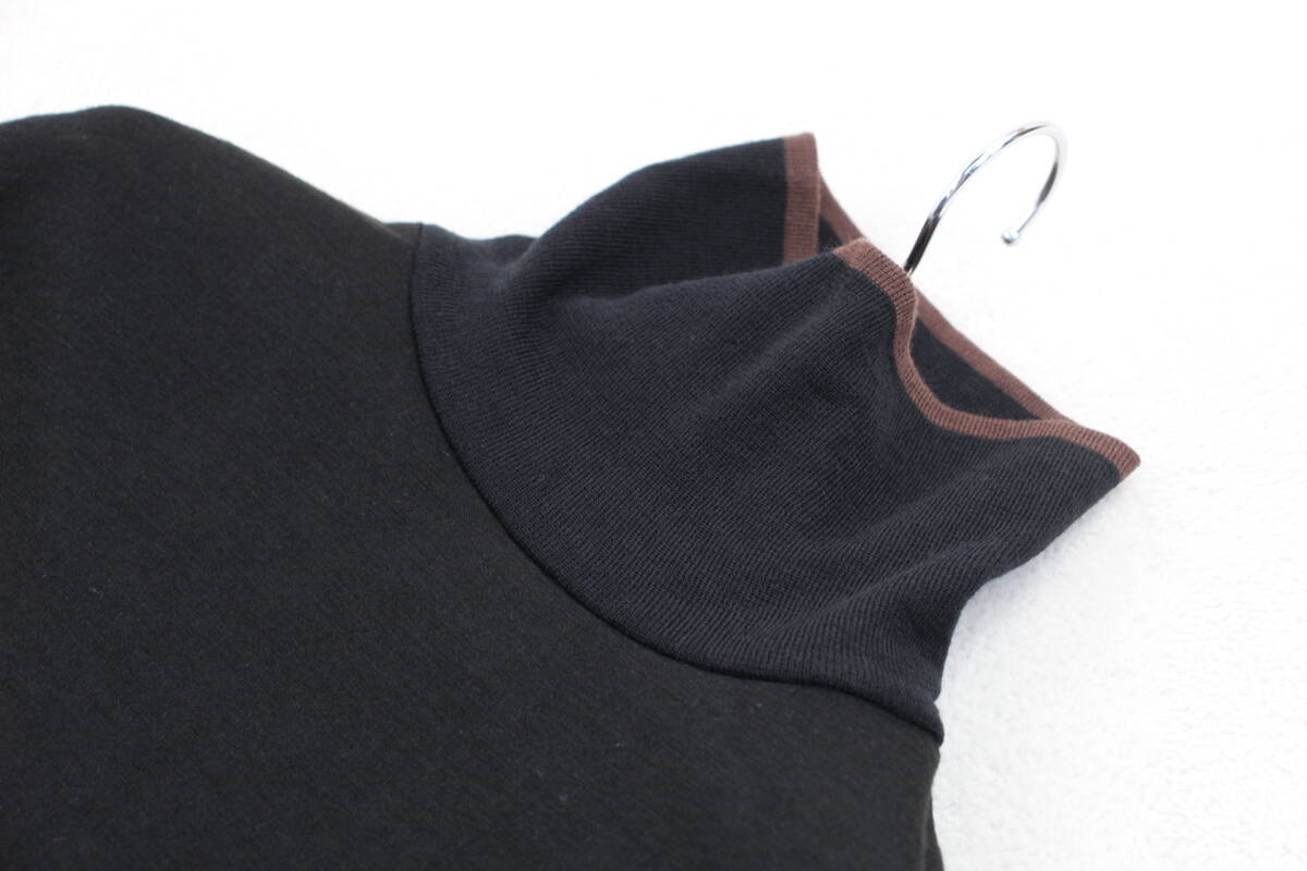 4-821 new goods made in Japan color scheme line entering ta-toru neck knitted cut and sewn 