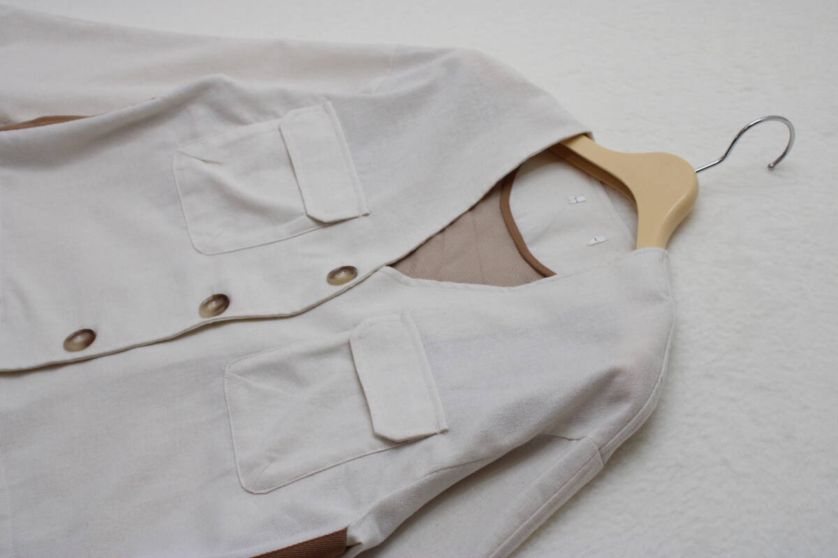4-1595 new goods linen. double pocket jacket 