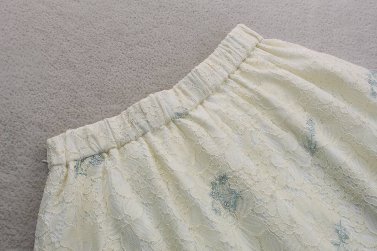 4-106 新品　ウエストゴム総レース編みスカート Ｍサイズ_画像8