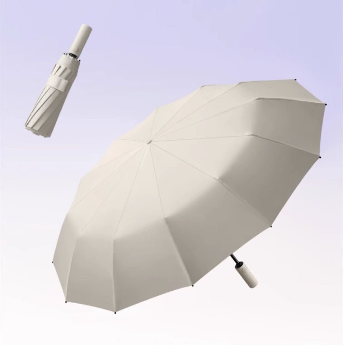 【ラベンダー】12本骨 折りたたみ傘 ワンタッチ 自動開閉 UVカット 晴雨兼用の画像2