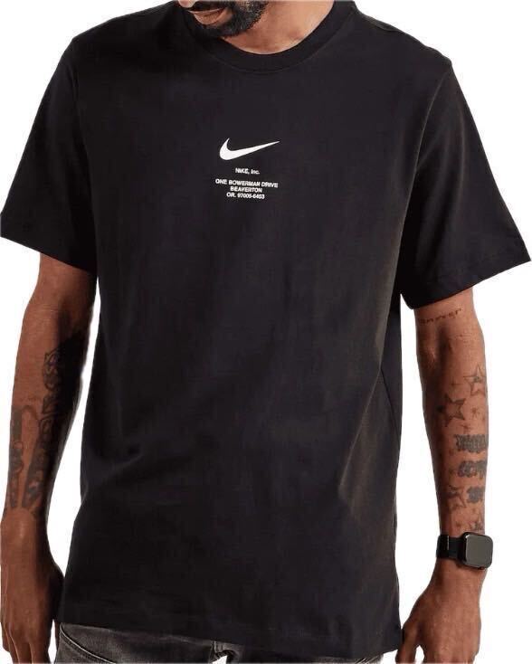 【新品 正規品】ナイキ NIKE SWOOSH Tシャツ 半袖 M カットソー 黒 ブラック ビックスウッシュ 送料全国一律230円の画像4