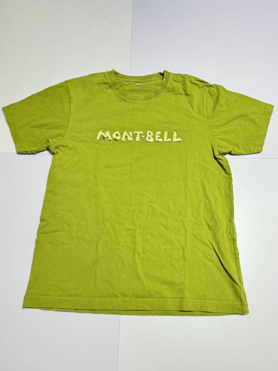 モンベル ペアスキンコットン Tシャツ （モンベルロゴ） メンズＭサイズ グリーン (LTTM) 品番#2104719_画像1
