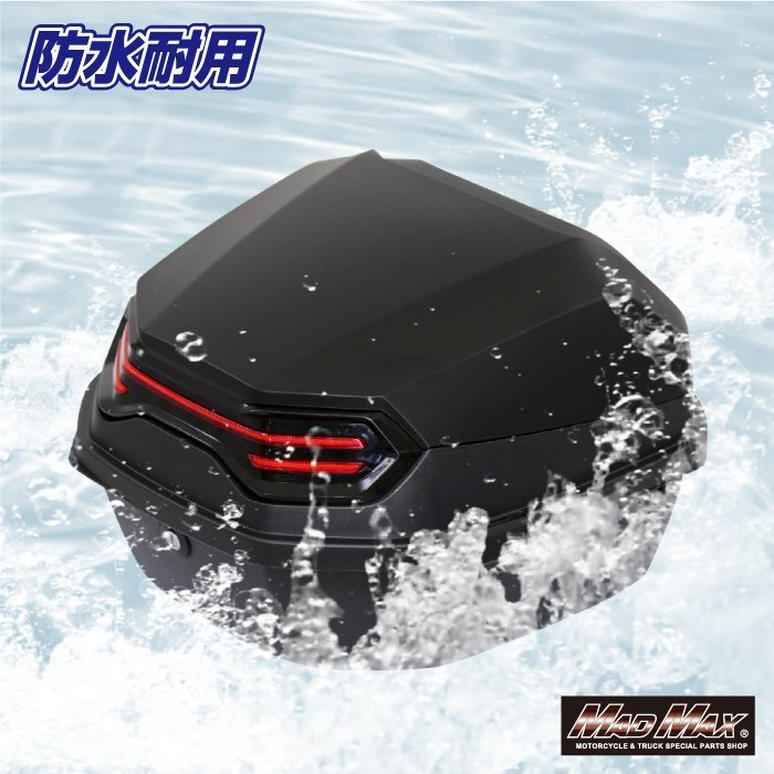 バイク用品 リアボックス リーベン トップケース 40L ネイビー/防水 原付 スクーター 半キャップ ジェットヘルメット 収納BOX【送料800円】_画像6