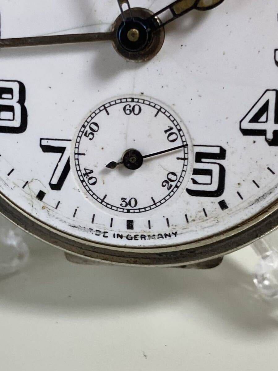 懐中時計 ティール社 アラームウォッチ 稼働 ドイツ製 アンティーク 手巻き スモセコ 白文字盤 シルバー THIELの画像7