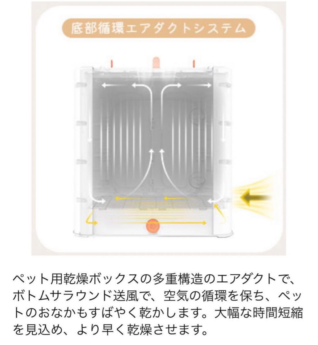 2way ペット ドライヤー 乾燥　ボックス　折り畳み　速乾　犬　猫　分離型　ハイパワー　大風量　30℃-55℃ 簡単手入れ