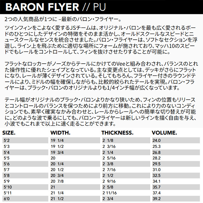 JS サーフボード バロンフライヤー ハイファイ 3.0 モデル 5'6"×20 1/4"×2 3/8 29.5L / JS Industries Baron Flyer Hyfi 3.0_画像5