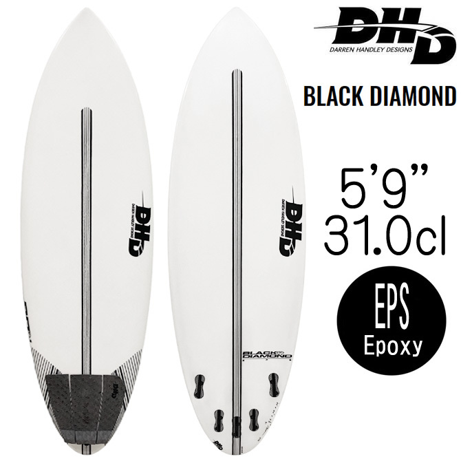 【中古】 DHD サーフボード ブラック ダイアモンド EPS モデル 5'9" 31.0L ユーズドボード / DHD Black Diamond EPS Modelの画像3