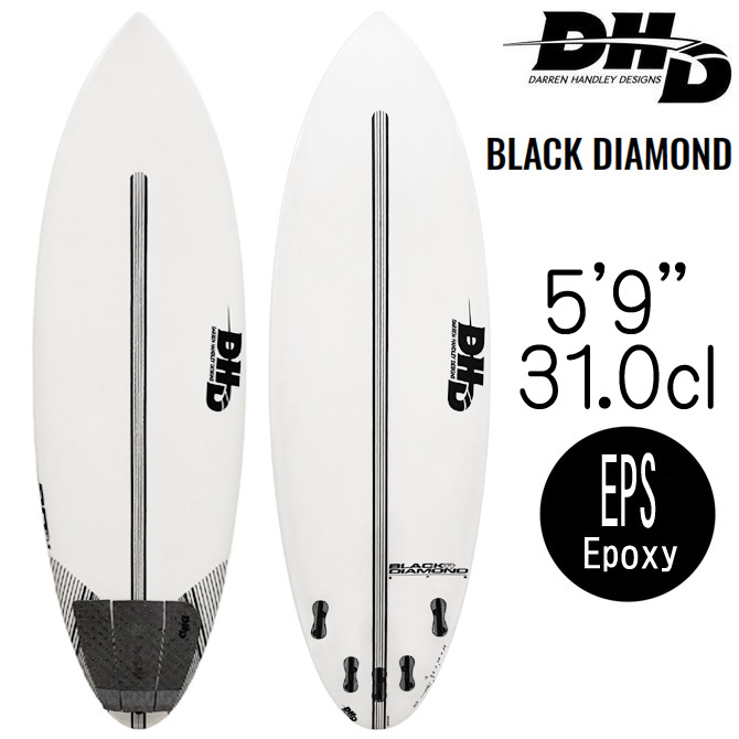 【中古】 DHD サーフボード ブラック ダイアモンド EPS モデル 5'9" 31.0L ユーズドボード / DHD Black Diamond EPS Modelの画像1
