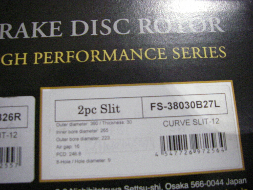  Dixcel R35GT-R slit rotor rear left right set FS-38030B26R/27L