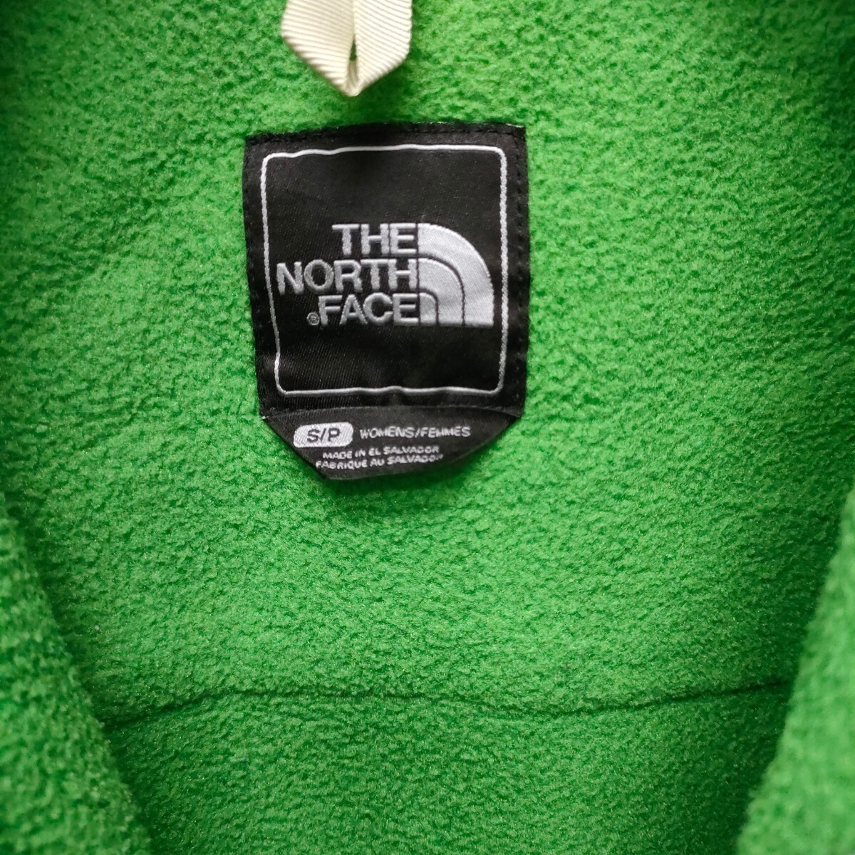 THE NORTH FACE POLARTEC /ノースフェイス レディース フリースジャケット Sサイズ グリーン/グレー アウトドア 防寒 I-3732の画像5