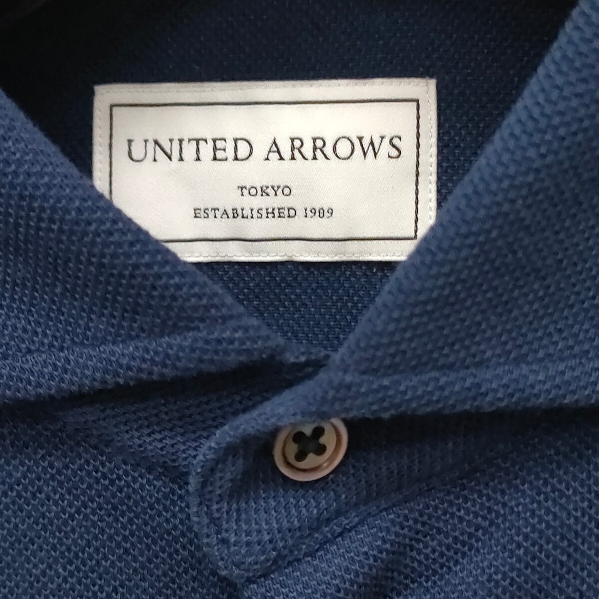 UNITED ARROWS TOKYO / United Arrows men's long sleeve button shirt cotton shirt blue S size made in Japan I-3783