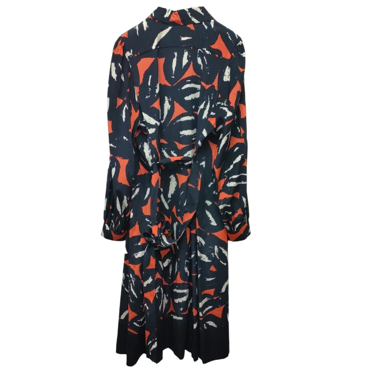 [ с биркой, есть перевод ]DKNY / Donna Karan New York женский шелк длинный рукав длинный рубашка One-piece 10 размер общий рисунок тонкий I-3830