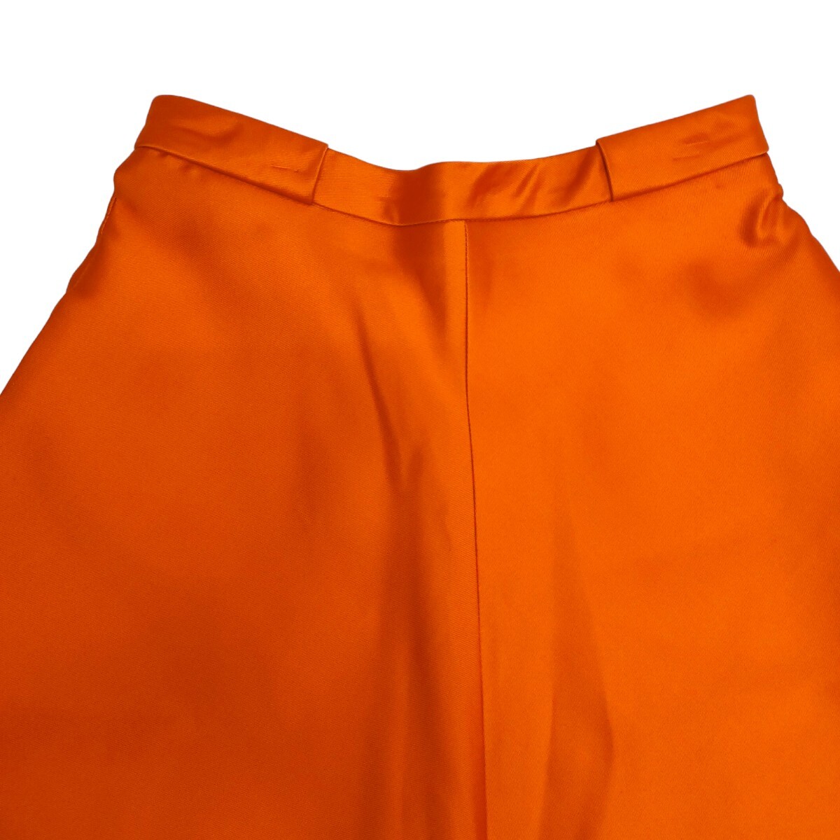 CARVEN / カルヴェン レディース 膝丈フレアスカート オレンジ系 36サイズ ポリ×シルク 春夏服 I-3851 _画像2