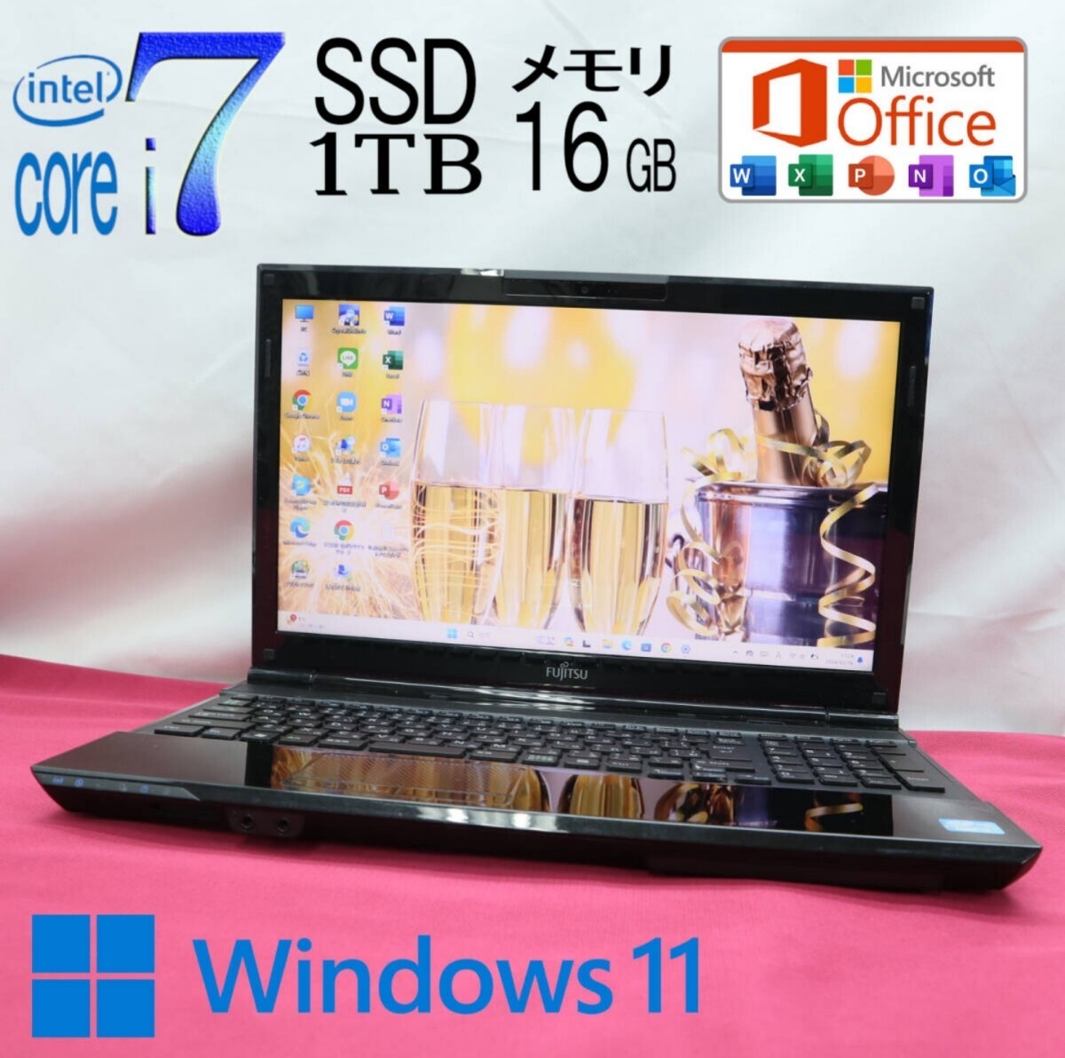  high speed transfer & high capacity! new goods SSD1TB memory 16GB* super-beauty goods highest grade 4 core i7!*A47H Core i7-3612QM Web camera Win11 MS Office2019 Home&Business*