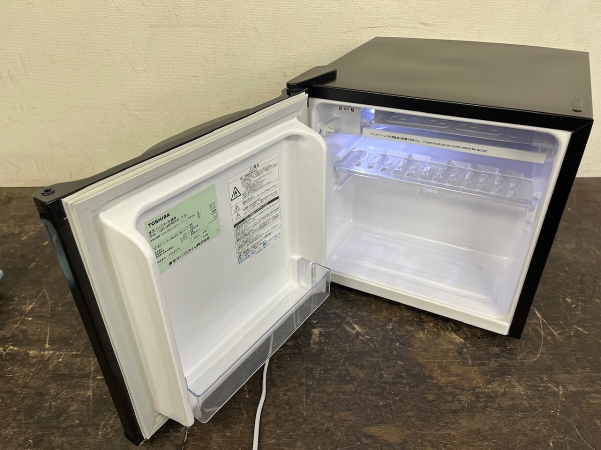 動作確認済み 東芝 TOSHIBA GR-HB30PAL(TS) 冷蔵庫 2021年製 冷蔵庫 27L 幅42.5cm 左開き 1ドア ブラウン ブラック （２）の画像3