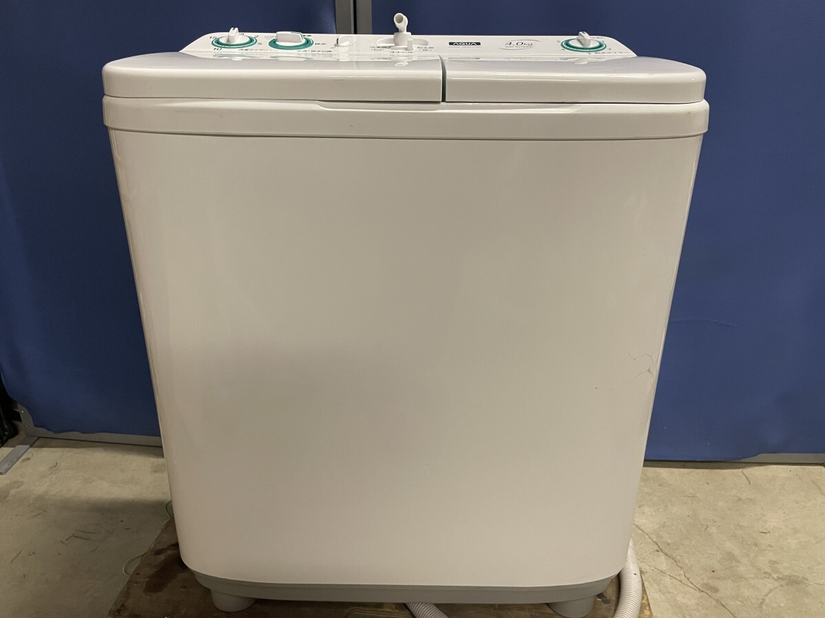2022年製 AQUA アクア AQW-N401 電気 洗濯機 4.0kg ソフト洗い Bigパルセーター 風呂水専用給水口 動作確認済みの画像4
