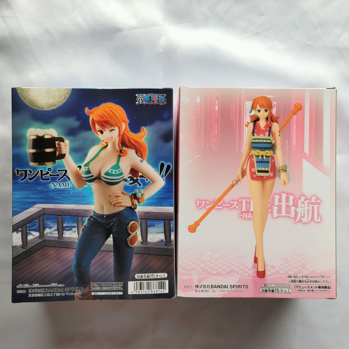 《２点セット》 ワンピース ナミ フィギュア 野郎ども宴だ!! -NAMI-／THE 出航 -NAMI-  ONE PIECE