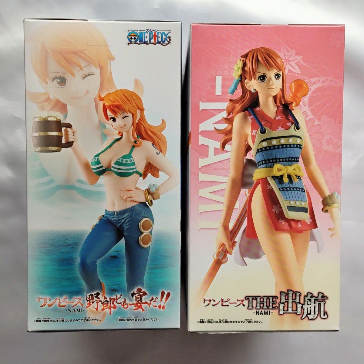 《２点セット》 ワンピース ナミ フィギュア 野郎ども宴だ!! -NAMI-／THE 出航 -NAMI-  ONE PIECE