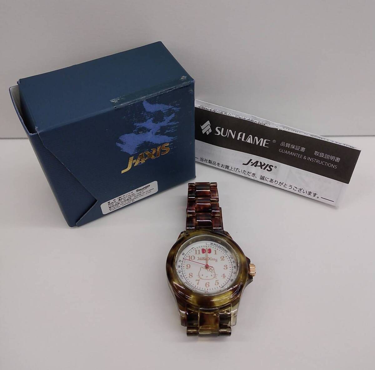 【Pkas-517】サン・フレイム J-AXIS ジェイ・アクシス サンリオ ハローキティ 腕時計 (電池切れ未使用) (ジャンク品) の画像6
