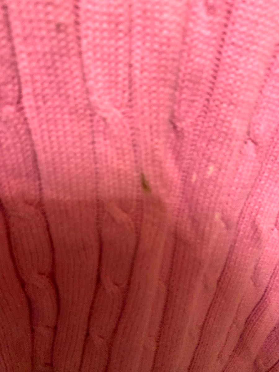 【ユニクロ】コットン100%ニット　ピンク　L大きいサイズ 長袖ニット トップス 長袖セーター　オーバーサイズ綿ニット春夏