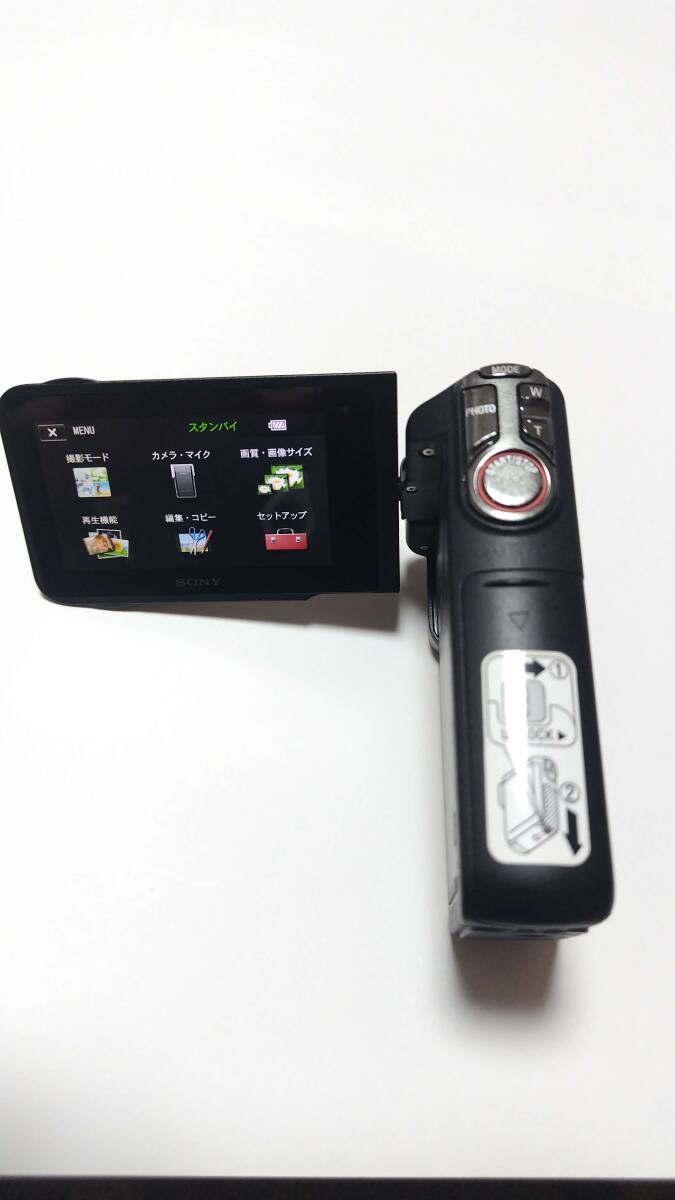  【中古】ソニー SONY Handycam GW77V 内蔵MM-16GB ブラック HDR-GW77V(B)本体のみ＋互換バッテリ等_画像4：操作部とモニタ部