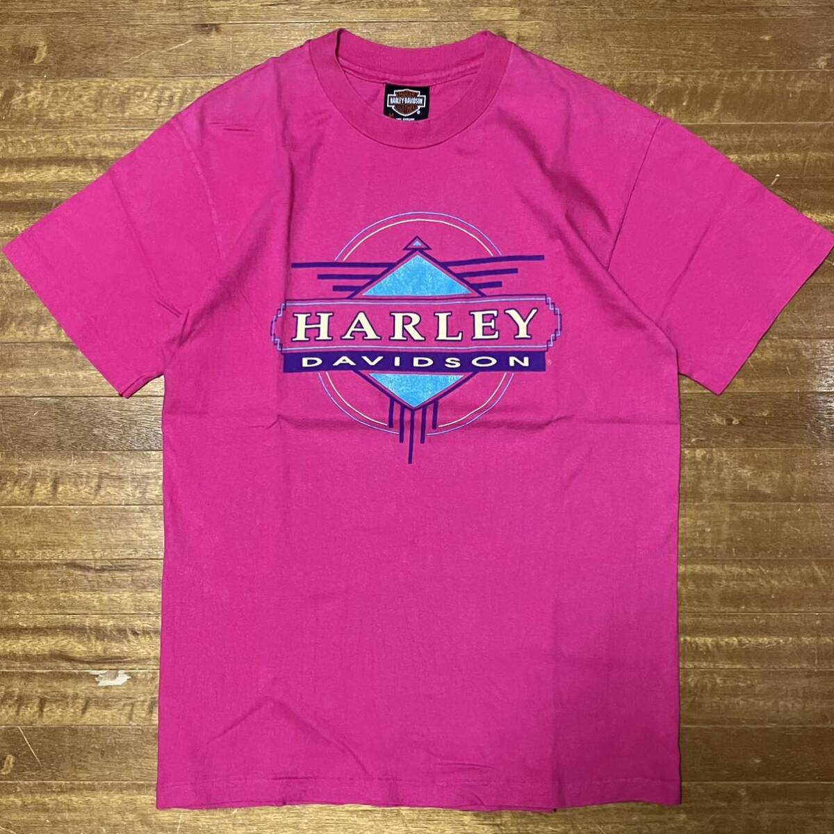 USA製 ハーレーダビッドソン Harley-Davidson Tシャツ Hanes Mサイズ ネイティブアメリカン プリント シングルステッチ 90s ビンテージ_画像2