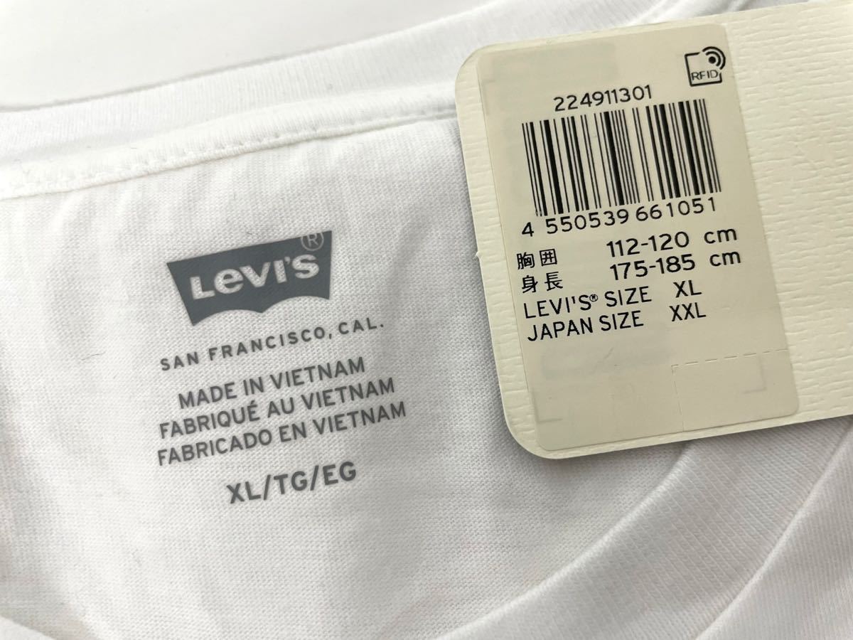 新品■Levis リーバイス メンズ 半袖シャツ Tシャツ XL (XXL) 白 ホワイト 大きいサイズ ロゴ_画像6