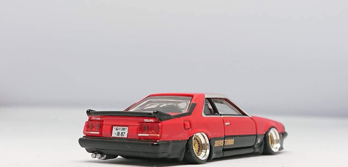 トミカ【プレミアム・廃番】日産・スカイラインHT2000ターボRS・1/63【カスタム改】シャコタン★深リム【新品改】街道レーサーの画像6