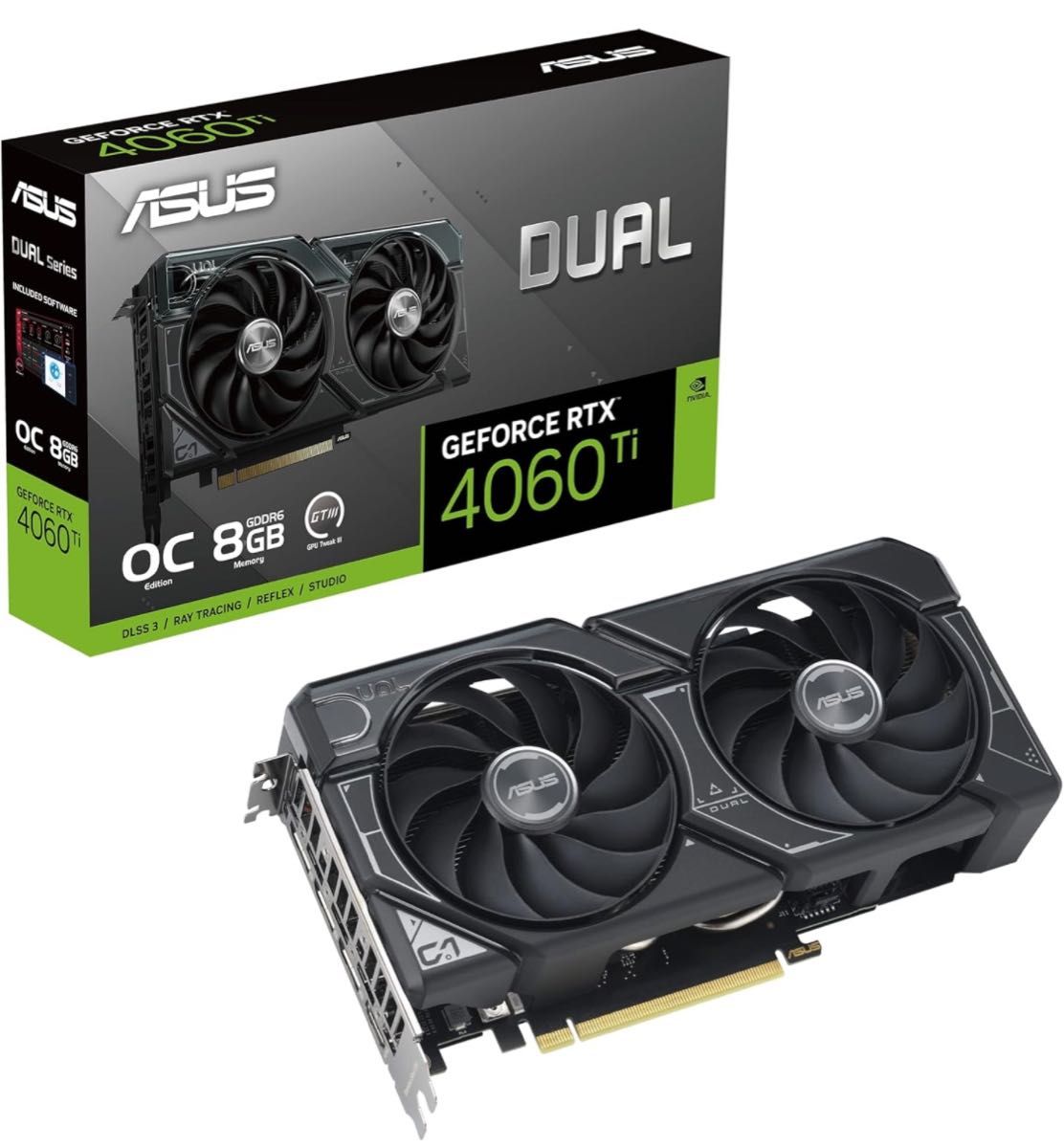 ASUS NVIDIA RTX4060TI 搭載 ビデオカード DUAL-RTX4060TI-O8G