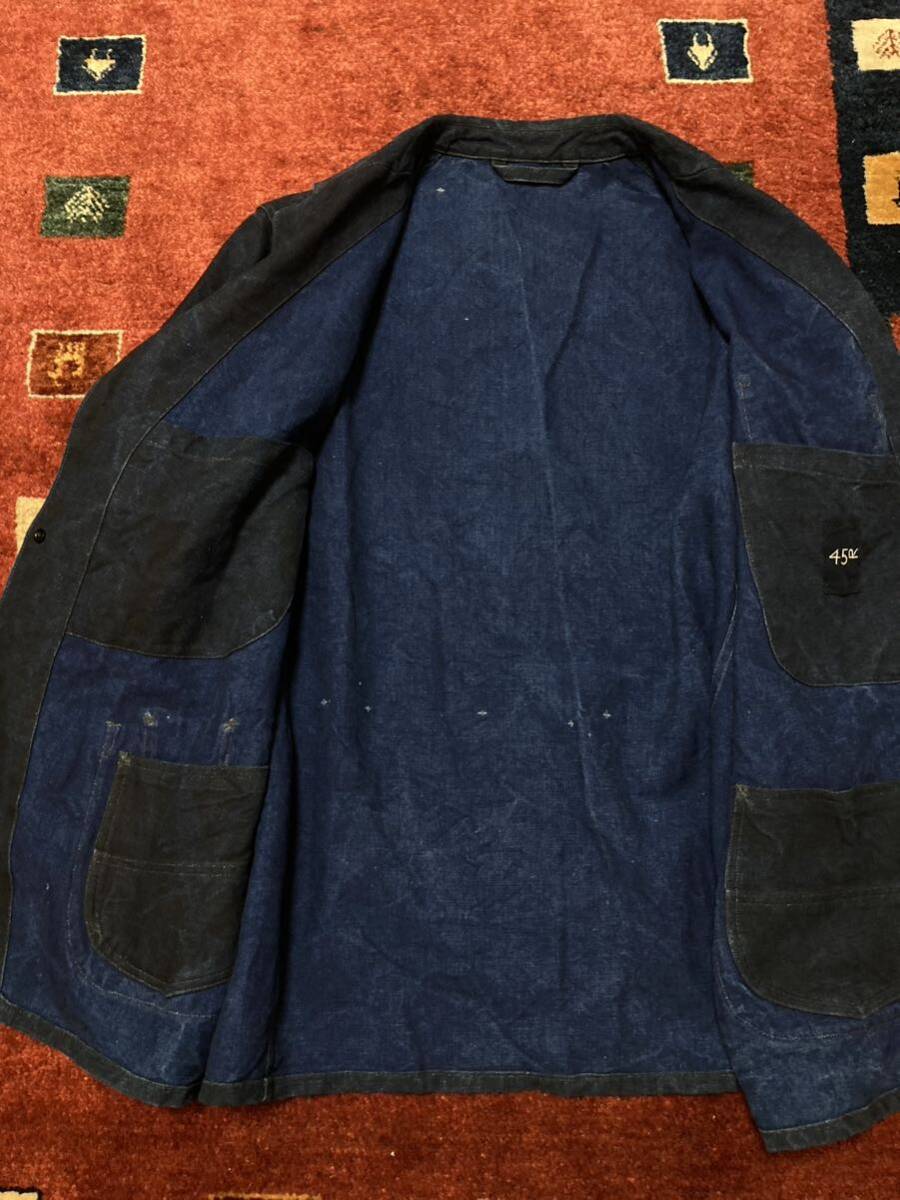 45rpm リネンダック ASAMA ジャケット（4）インディゴ 藍染 リネン PORTER CLASSIC OUTIL mittan 麻 コートの画像6