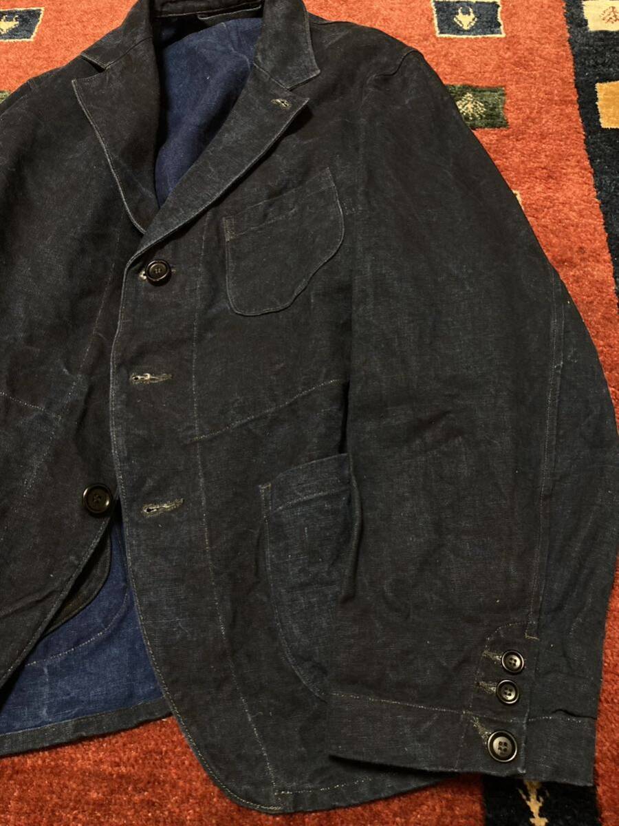 45rpm リネンダック ASAMA ジャケット（4）インディゴ 藍染 リネン PORTER CLASSIC OUTIL mittan 麻 コートの画像4