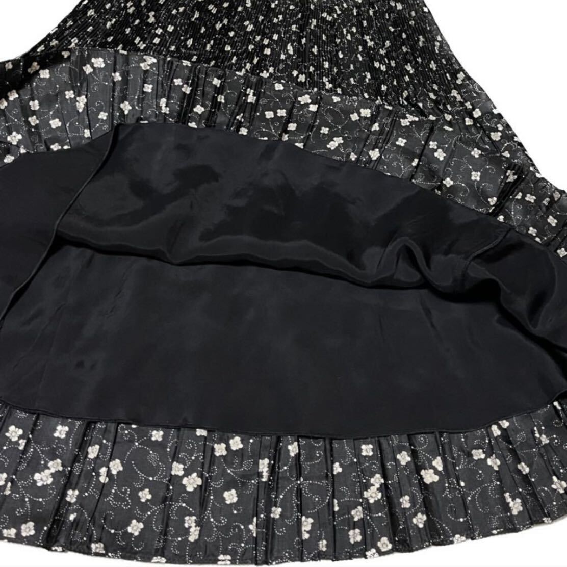 XL スーツ ！ジョイベラ　ジャケット　コムサデモード　花柄　スカート　13 黒_画像7