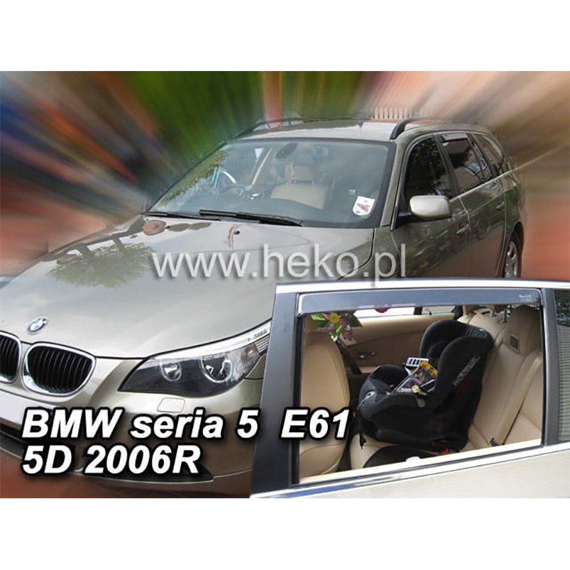 【M's】E61 BMW 5シリーズ ツーリング ワゴン (2004-2010) HEKO ドアバイザー サイドバイザー 1台分 (フロント+リア) ヘコ 雨避け 311144_画像1