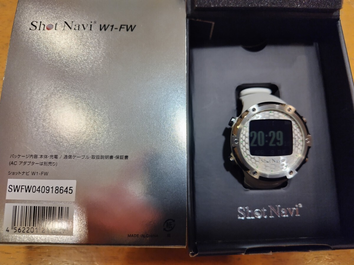 ショットナビ Shot Navi W1-FW GPSナビ 腕時計型 ホワイト メンズ レディース 超美品の画像2