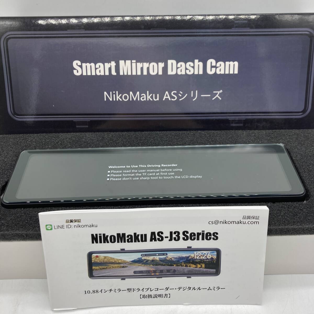 【未検品】NikoMaku AS-J3 ニコマク ドライブレコーダー ミラー型 フロントカメラ分離式 純正ミラー交換 /Y20191-B1_画像1